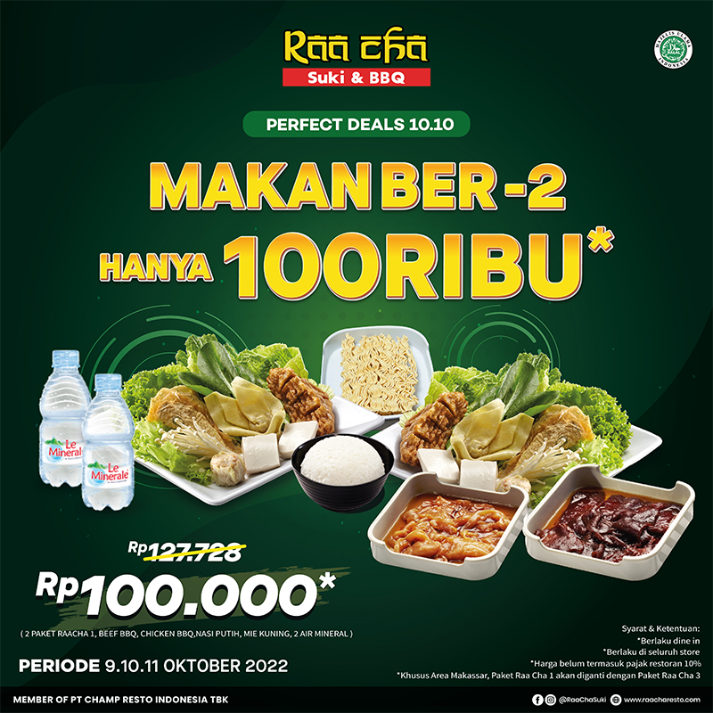 Thumb Raa Cha Suki & Barbeque Makan Ber-2 Hanya 100 Ribu